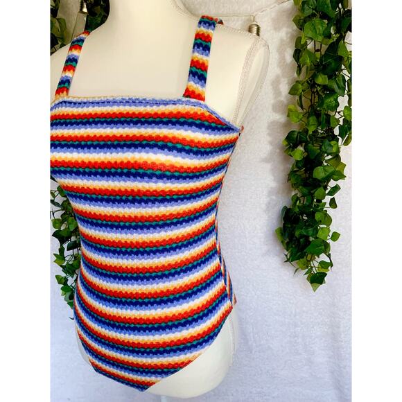 Forever 21 Colorful Striped Knit Retro Body Suit Women's Medium - Picture 3 of 10